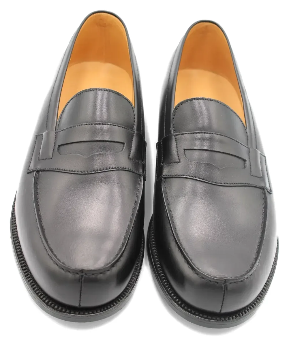 J.M. Weston, Mocassins en cuir noir, vue 1 sur 3