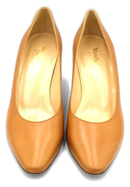 Manfield, Escarpins en cuir camel